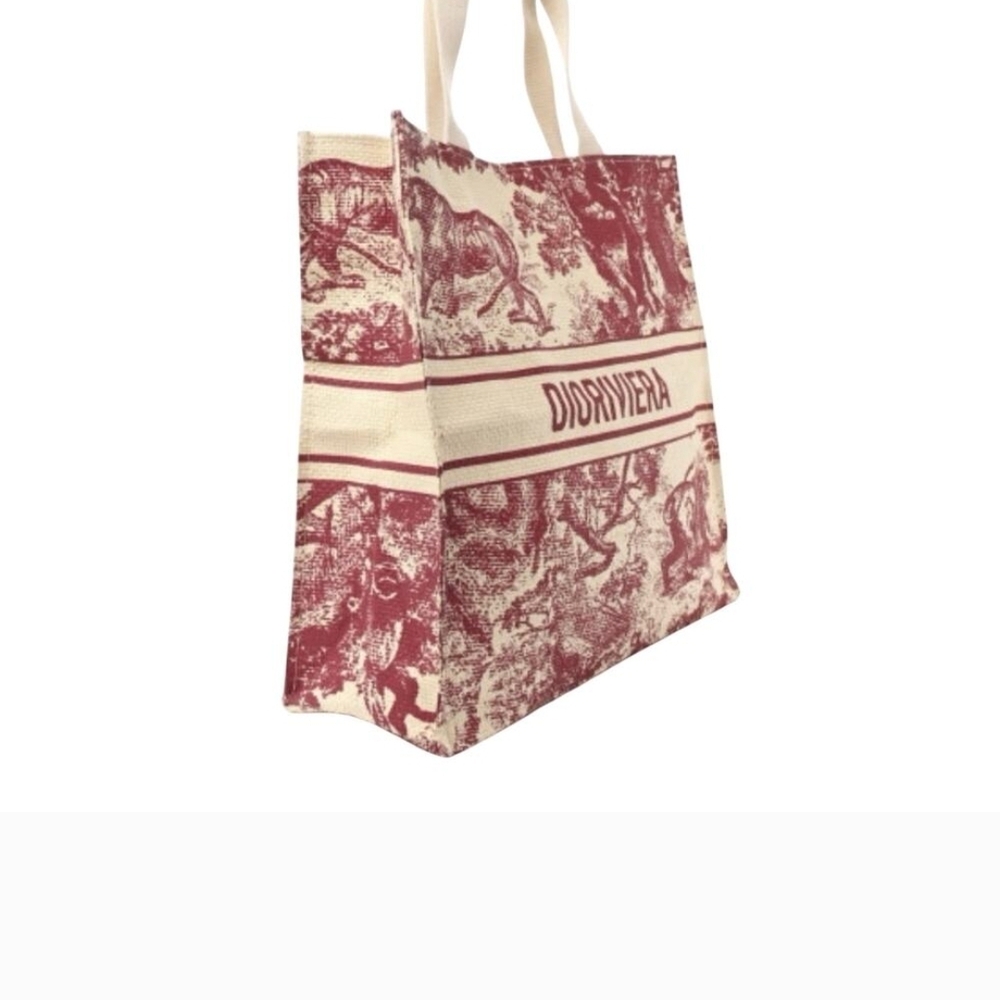 Christian Dior Red And Ivory Tote Bag Gwp.